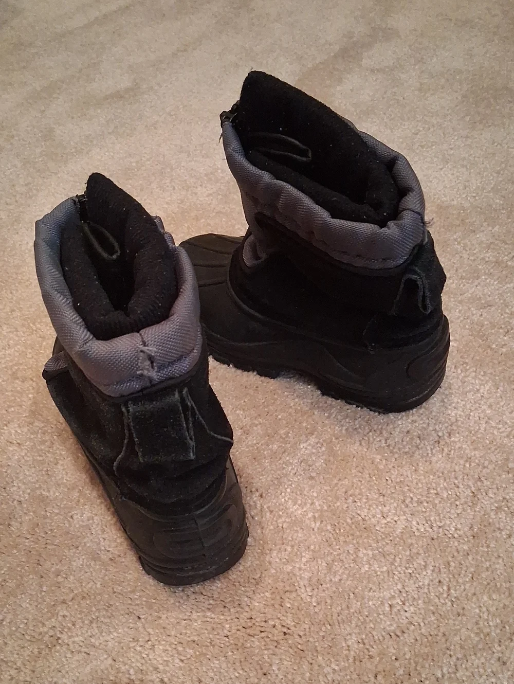 Kids Black and Gray Winter Boots